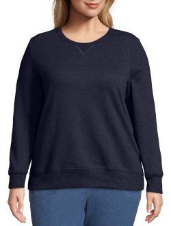Women's Plus Size Fleece Pullover Sweatshirt