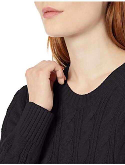 Amazon Essentials Women's Long-Sleeve 100% Cotton Cable Crewneck Sweater