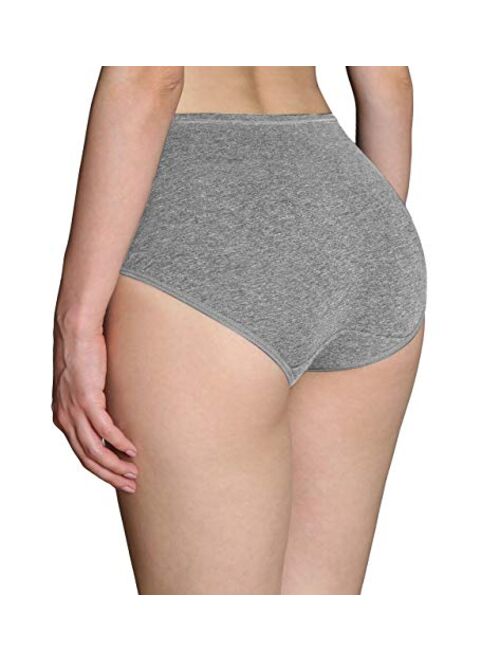 Womens Underwear,Cotton Mid Waist No Muffin Top Full Coverage Brief Ladies Panties Lingerie Undergarments for Women Multipack