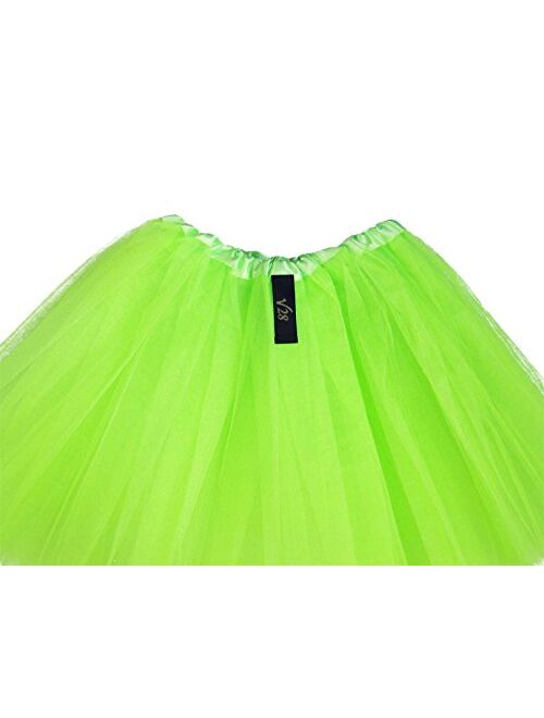Women's, Teen, Adult Classic Elastic 3, 4, 5 Layered Tulle Tutu Skirt