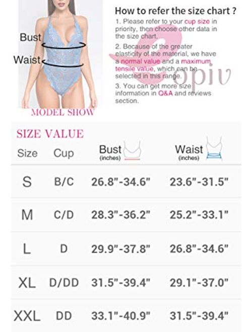 Lace Bodysuit for Women Sexy Eyelash Teddy Valentine's Day Lingerie Naughty Negligee Bodysuit