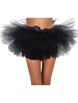 Simplicity Women's Adult Classic Elastic 3 or 4 Layered Tulle Tutu Skirt