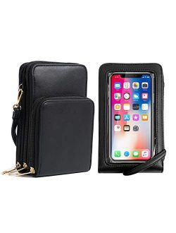 BORIVILLA2020 Updated VersionCrossbody Cellphone Purse Women Touch Screen Bag RFID Blocking Wallet Handbag Shoulder Strap
