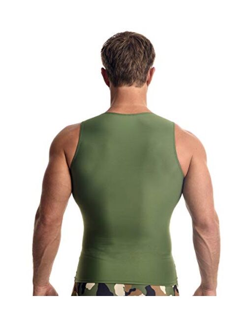 INSTA SLIM Mens Compression Royal Muscle Tank Shirt (MA0001-ROY)