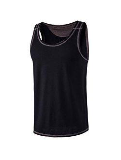 VANCOOG Mens Classic Athletic Jersey Tank Top Sleeveless Casual Workout T-Shirt
