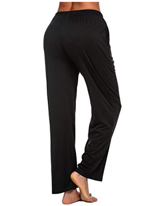 Ekouaer Women Lounge Pants Comfy Pajama Bottom with Pockets Stretch Plaid Sleepwear Drawstring Pj Bottoms Pants