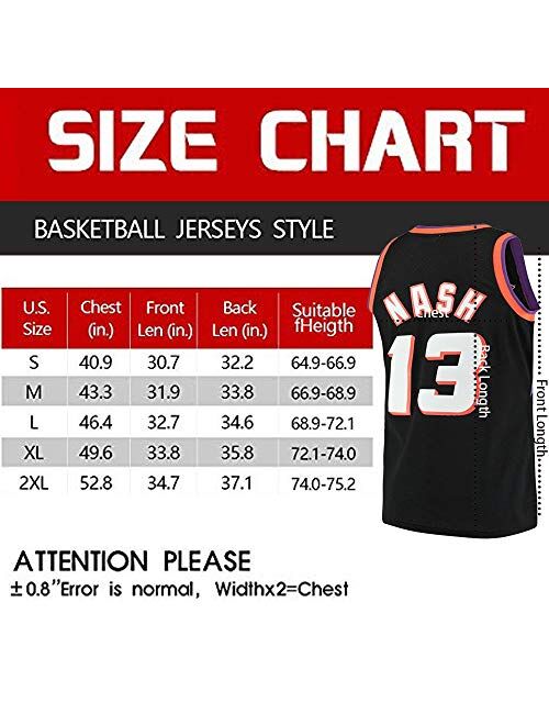 Men's Nash Shirts Jerseys 13 Basketball AdultSports Athletics Retro Steve Black
