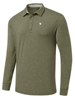 MoFiz Men's Golf Shirts Polo Shirts Athletic Casual T-Shirt Quick Dry Long Sleeve