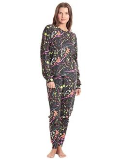 Just Love Women's Tie Dye Two Piece Thermal Pajama Set