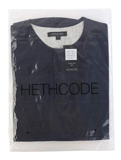 HETHCODE Men's Classic Comfort Soft Regular Fit Long Sleeve Henley T-Shirt Tee