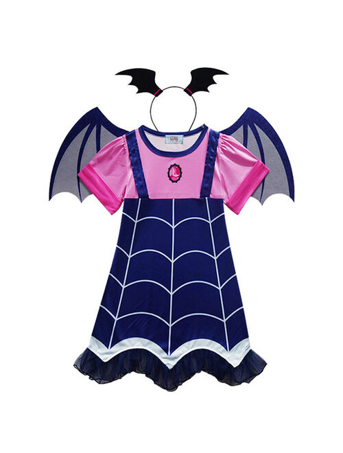 Girls Vampirina Costume Outfit Halloween Dress Up Toddler Baby Christmas Cosplay Outfit Kids Party Dresses