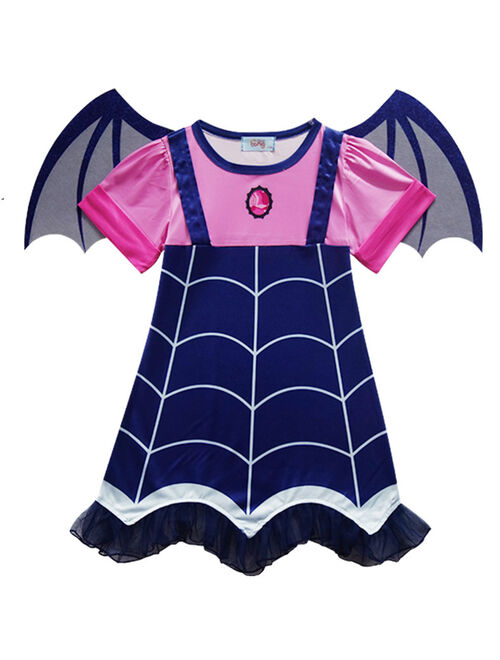 Girls Vampirina Costume Outfit Halloween Dress Up Toddler Baby Christmas Cosplay Outfit Kids Party Dresses