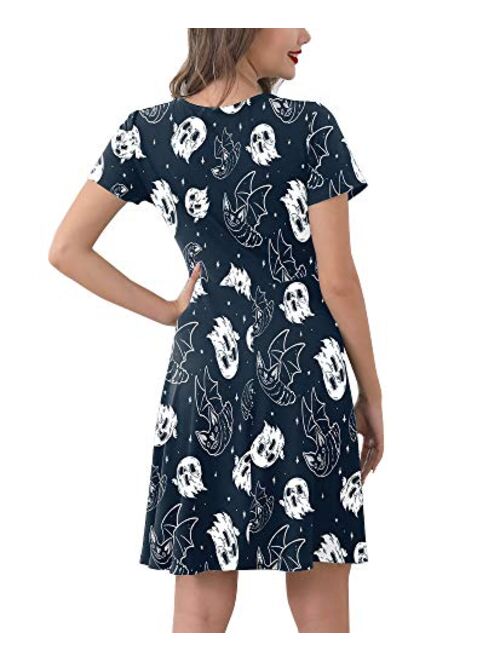 For G and PL Halloween Women's Short Sleeve Tunic Dress