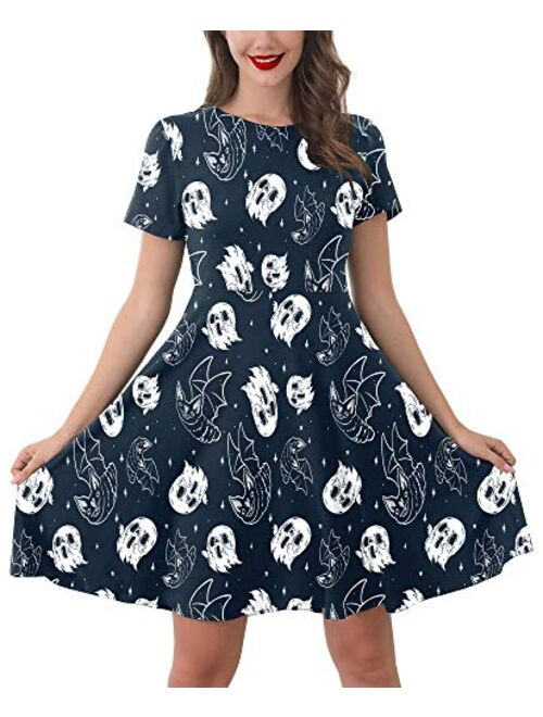 For G and PL Halloween Women's Short Sleeve Tunic Dress