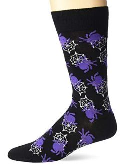 Men's Spooky Halloween Novelty Crew Socks, Spiders