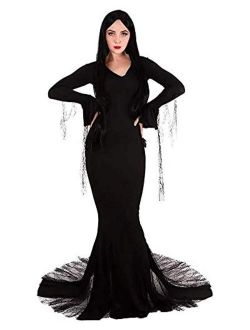 miccostumes Women's Gothic Ghost Vampire Dress Morticia Halloween Cosplay Costume