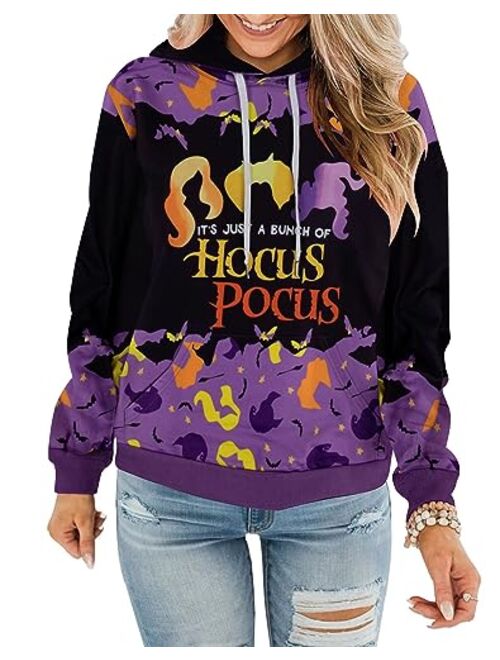 FAYALEQ Halloween Sweatshirts for Women Halloween Graphic Long Sleeve Shirt Half Zipper Lapel Casual Pullover Top
