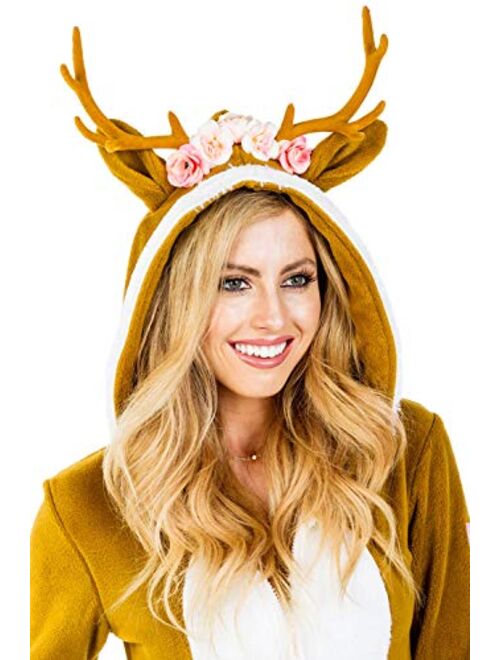 Tipsy Elves Women's Deer Costume Dress w/Pockets - Fawn Halloween Costume
