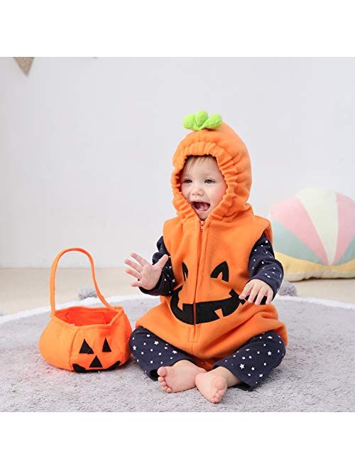 Baby Toddler Halloween Child Cute Pumpkin Costume Jumpsuit