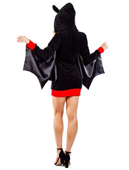 Tipsy Elves Women's Bat Costume Dress w/Pockets - Vampire Bat Halloween Costume
