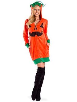 Women's Cute Pumpkin Costume w/Pockets - Adult Pumpkin Dress for Halloween
