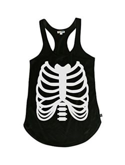 Women's Skeleton Halloween Costume Shirt - Skeleton Tank Top