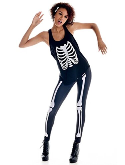 Tipsy Elves Women's Skeleton Halloween Costume Shirt - Skeleton Tank Top