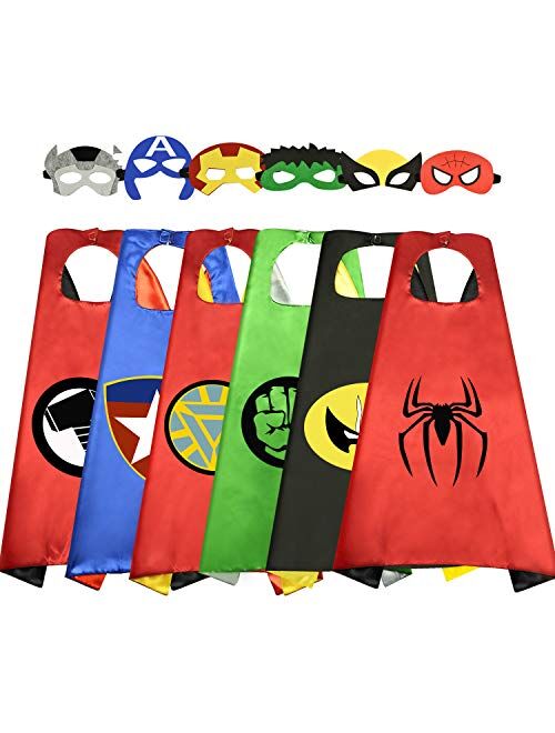 ROKO Superhero Capes for Kids Cool Halloween Costume Cosplay Festival Party Supplies Favors Dress Up Cloth Gifts for 3-12 Year Old Boys Girls Teen Toys Age 3-10 Xmas Chri