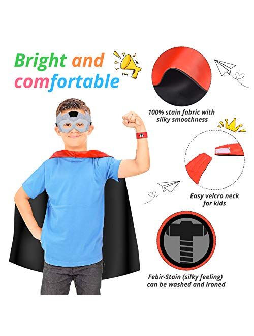 ROKO Superhero Capes for Kids Cool Halloween Costume Cosplay Festival Party Supplies Favors Dress Up Cloth Gifts for 3-12 Year Old Boys Girls Teen Toys Age 3-10 Xmas Chri