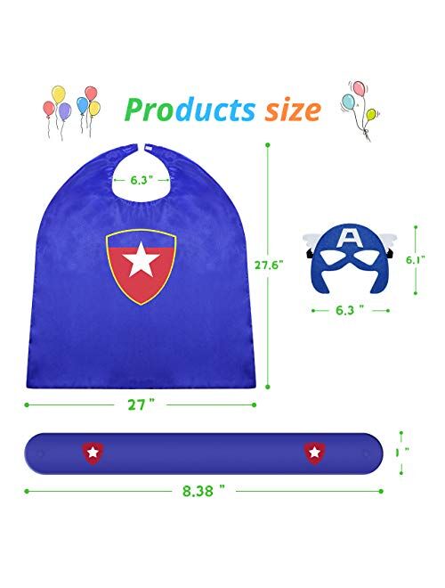 ROKO Superhero Capes for Kids Cool Halloween Costume Cosplay Festival Party Supplies Favors Dress Up Cloth Gifts for 3-12 Year Old Boys Girls Teen Toys Age 3-10 Xmas Chri