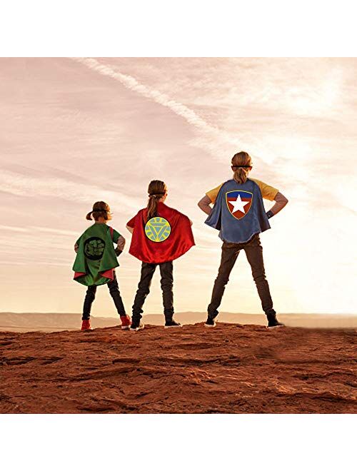 ROKO Superhero Capes for Kids Cool Halloween Costume Cosplay Festival Party Supplies Favors Dress Up Cloth Gifts for 3-12 Year Old Boys Girls Teen Toys Age 3-10 Xmas Chri