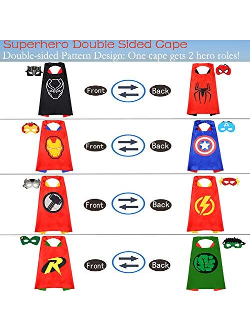 Superhero Capes and for Kids Halloween Cosplay Double Side Capes Superhero Toy Kids Best Gifts