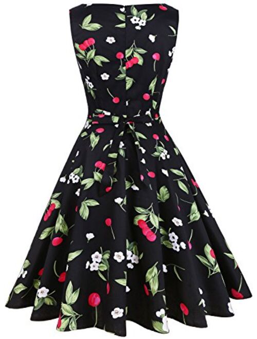 OWIN Women's Vintage 1950's Floral Spring Garden Rockabilly Swing Prom Party Cocktail Dress