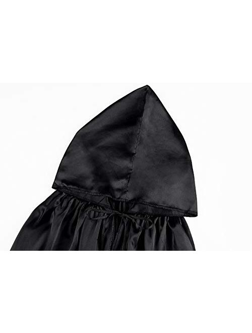 ALIZIWAY Kids Hooded Velvet Cloak Cape for Halloween Christmas Cosplay Costumes 2-16 Years