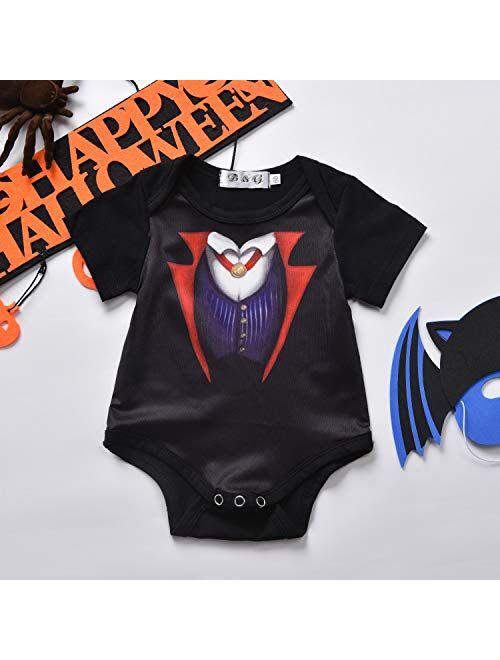 Toddler Newborn Baby Halloween Ghost Costume Clothes Pumpkin Smiles Cotton Hoodie Tops + Stripe Pants Sets 2PCS Outfits