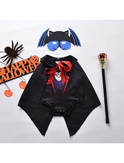 Toddler Newborn Baby Halloween Ghost Costume Clothes Pumpkin Smiles Cotton Hoodie Tops + Stripe Pants Sets 2PCS Outfits