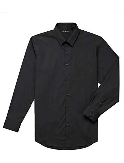 Verno Fashion Men's Classic Fit Solid Dress Shirt Long Sleeve Spread Collar Shirt