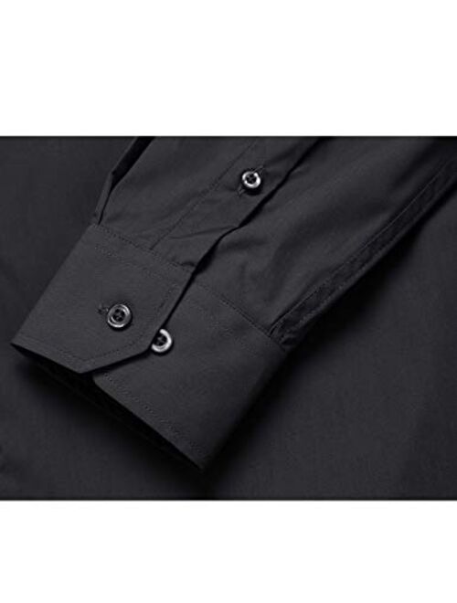Verno Fashion Men's Classic Fit Solid Dress Shirt Long Sleeve Spread Collar Shirt