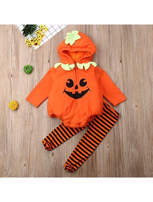 Infant Toddler Baby Boys Girls Halloween Pumpkin Costume Cute Outfits
