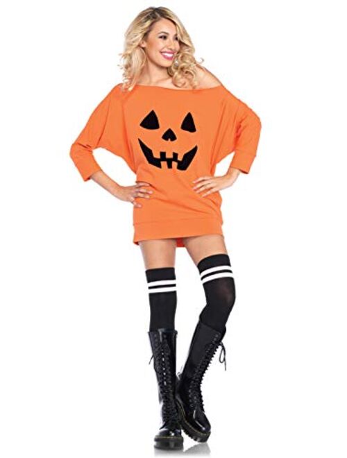 Leg Avenue Women's Pumpkin and Ghost Halloween Shirt Dress Costume