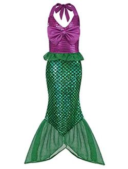 ALIZIWAY Little Girl Mermaid Princess Dresses Ariel Costume for Grils Birthday Party Halloween Cosplay Costumes