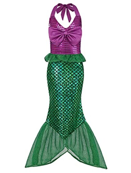 ALIZIWAY Little Girl Mermaid Princess Dresses Ariel Costume for Grils Birthday Party Halloween Cosplay Costumes