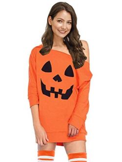 For G and PL Women's Halloween Off Shoulder 3/4 Sleeve Tops