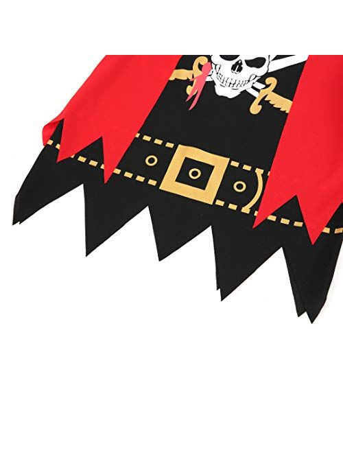 Kids Pirate Costume,Pirate Role Play Dress Up Completed Set 8pcs for Boys Size 3-4,5-6,7-8,8-10