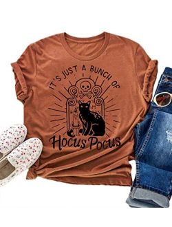 Hocus Pocus Halloween Shirts for Women Fall Tee Shirt Classic Halloween Movie Tops
