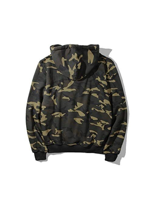 TOPUNDER Long Sleeve Camouflage Hoodie Pullover Sweatshirt Tops Blouse OutwearMen
