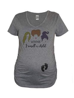 It's Your Day Clothing Winnie I Smell A Child Hocus Pocus Sanderson Sisters Women's Halloween Shirt