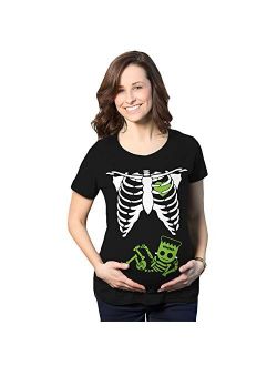 Crazy Dog T-Shirts Maternity Frankenstein Baby Bump Fall Film Movie Cute Halloween Pregnancy Tshirt