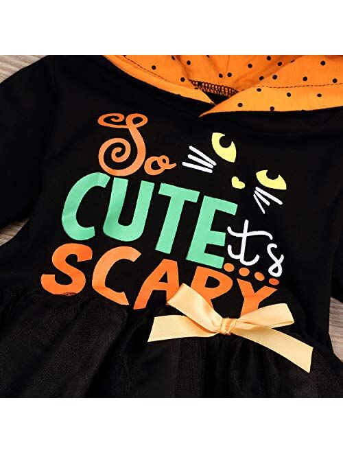 Halloween Kids Toddler Baby Girls Hoodie Outfits Tutu Skirt Set+ Pant Fall Dress 2Pcs Clothes