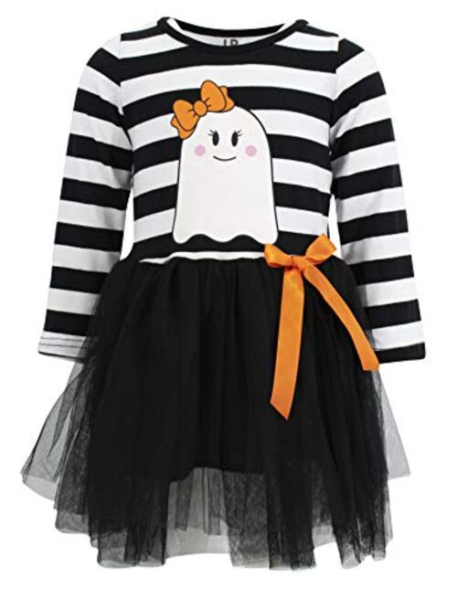 Unique Baby Girls Halloween Ghost Long Sleeve Tutu Skirt Dress